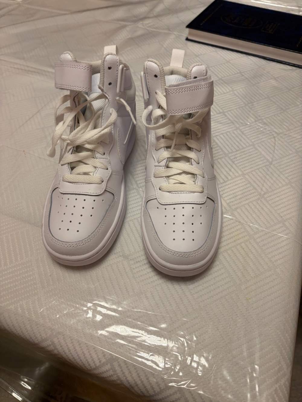 Nike Kids White High-Top Sneakers with Ankle Strap